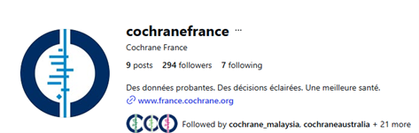 Cochrane France's Instagrama ccount
